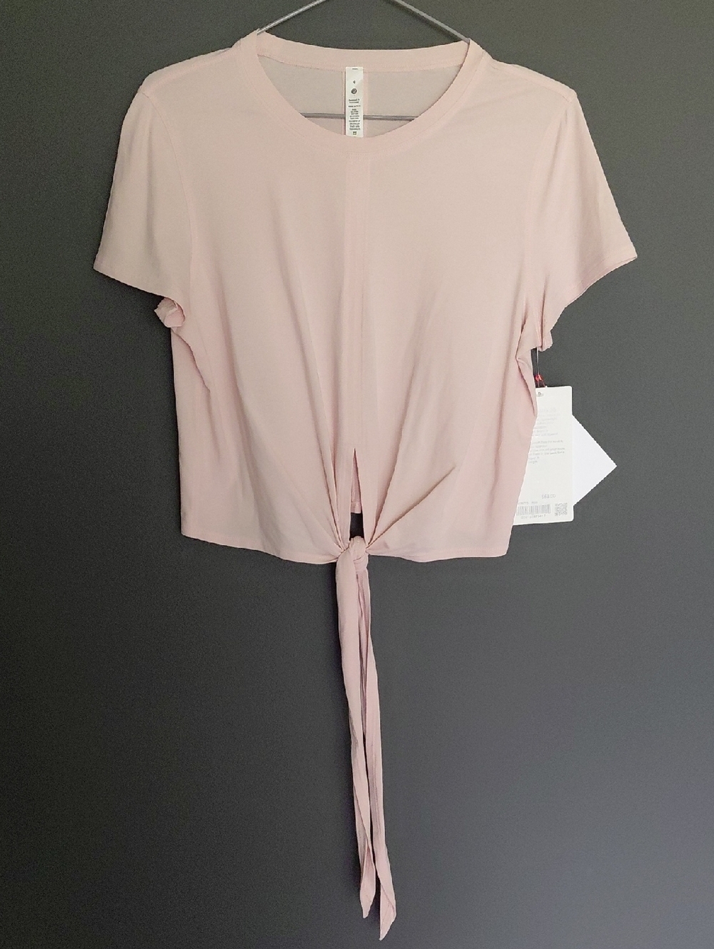 Lululemon Size 4 Tie-Front Crop Top In Light Pink